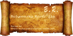 Bulyovszky Rozália névjegykártya